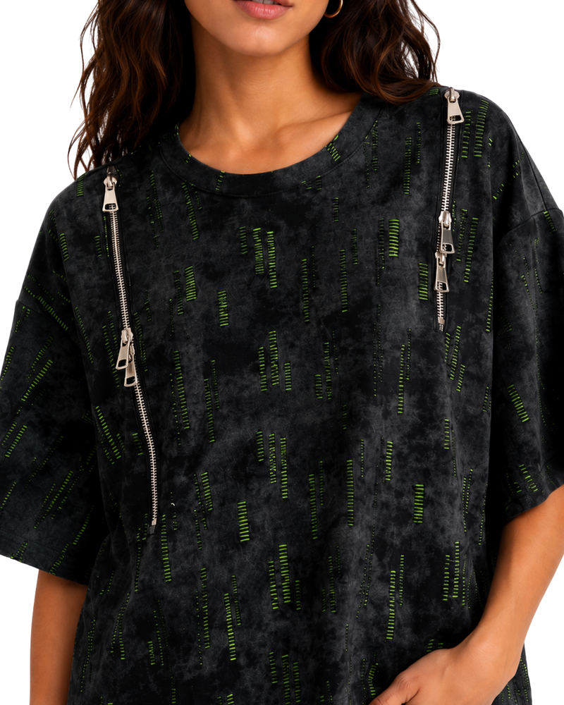 Midnight Matrix Zip Top