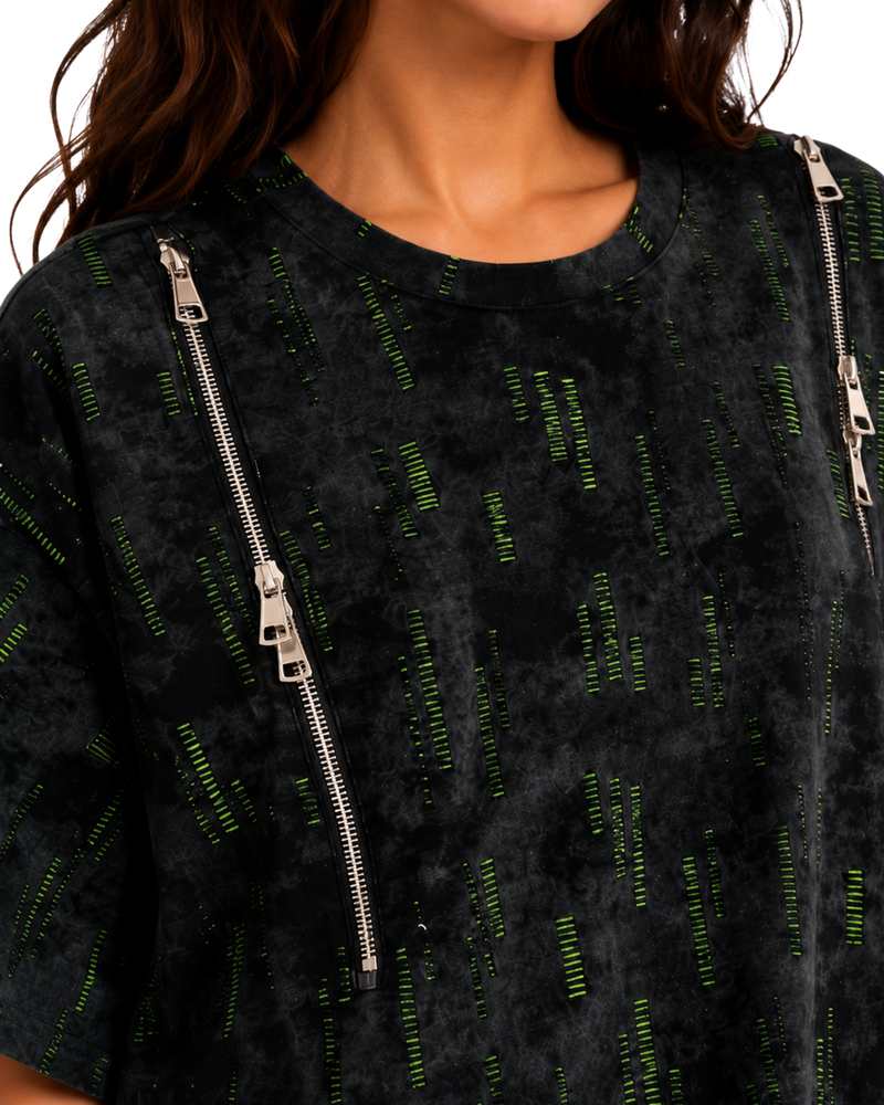 Midnight Matrix Zip Top