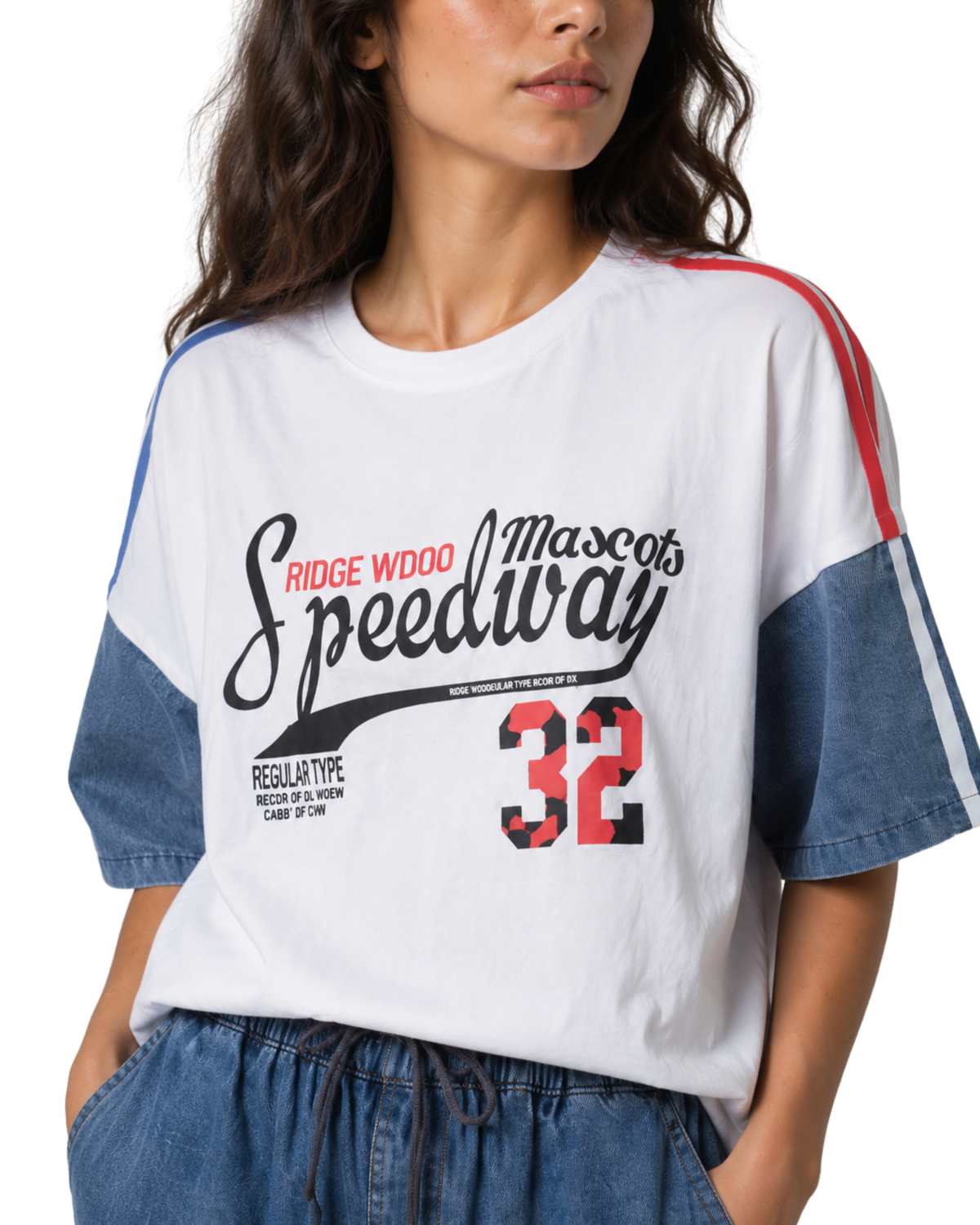 Speedway Varsity Patchwork Denim Co-ord Set