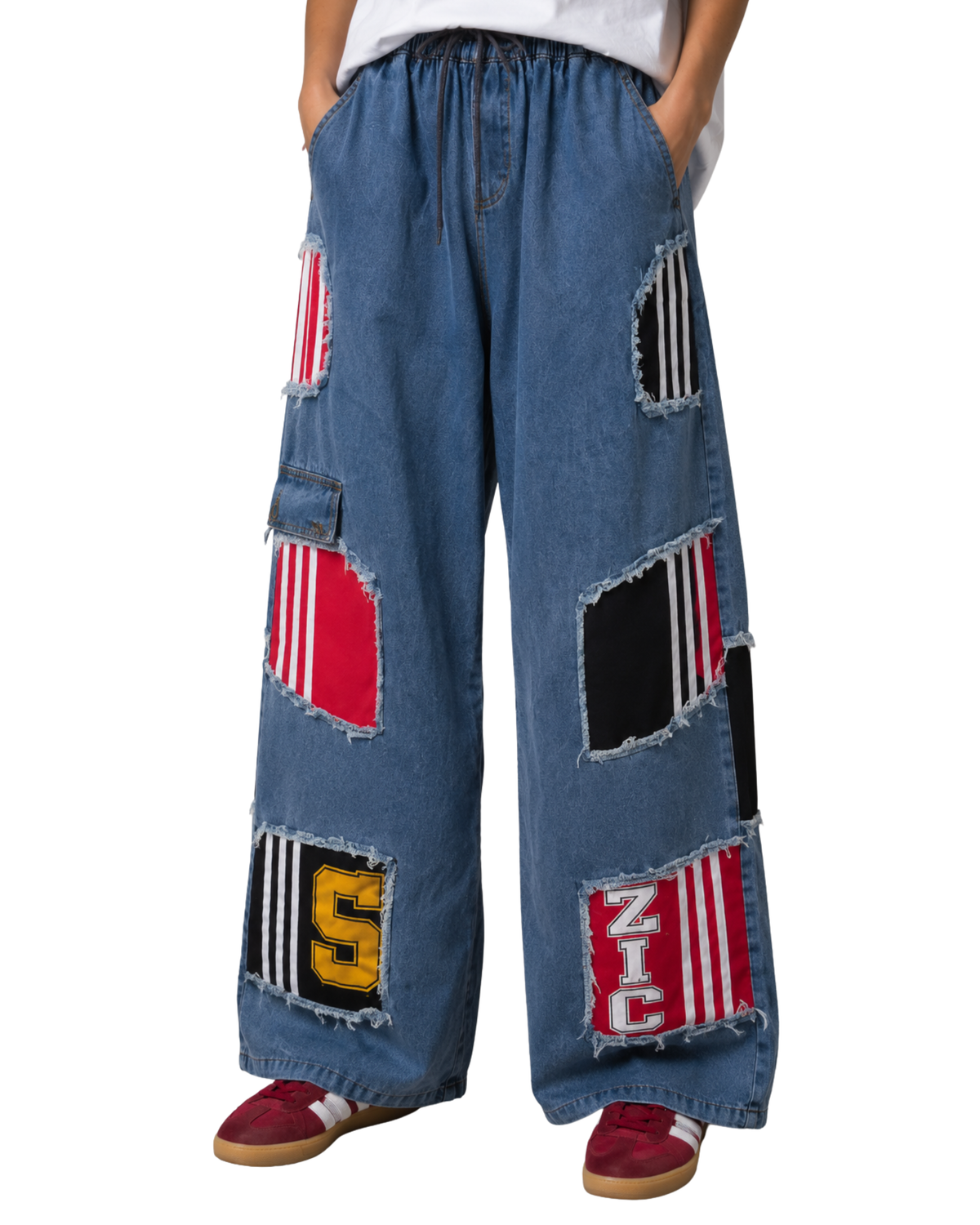 Speedway Varsity Patchwork Denim Co-ord Set
