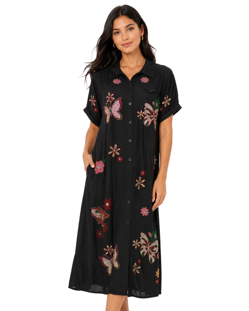 Midnight Bloom Floral Maxi Dress