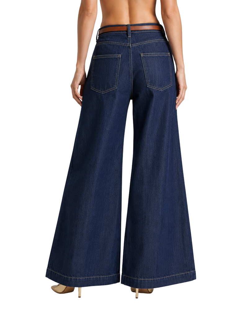 Dark Indigo Wide-Leg Jeans