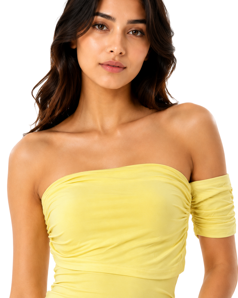 Sunshine Off-Shoulder Ruched Top