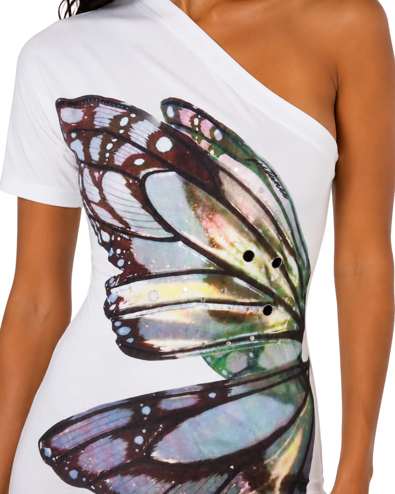 Butterfly Muse One-Shoulder Top