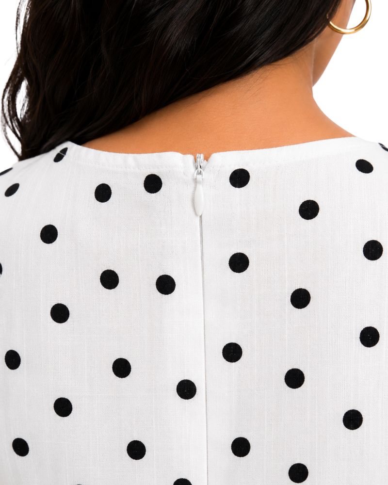 White Polka Dot Maxi Dres