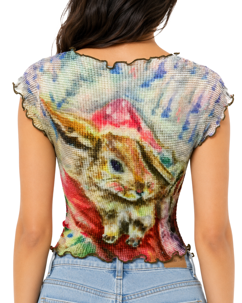 Kitty Popcorn Textured Top