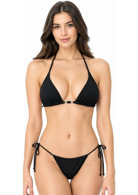 3-Piece Bikini Set with Fishnet Crop Top & Skirt Cover-Up For Women