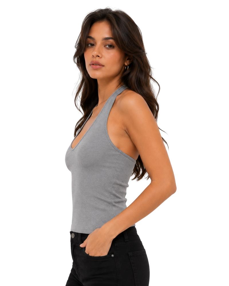 Heather Rib Halter Top