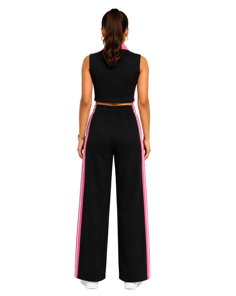 Stylish Cord Set for Women Party Wear-Pink Rush Denim Coord-Flirty Feathers
