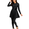 Midnight Bloom Skater Swim Dress