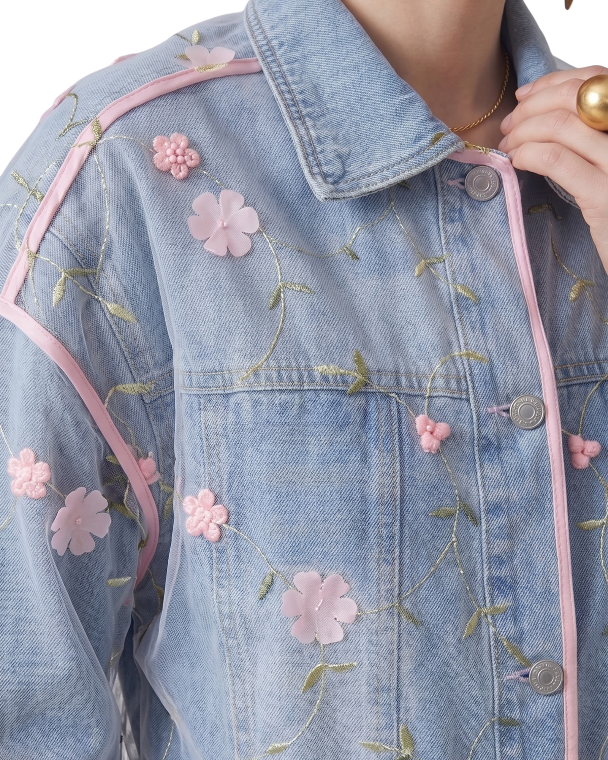 Floral Embroidered Denim Jacket