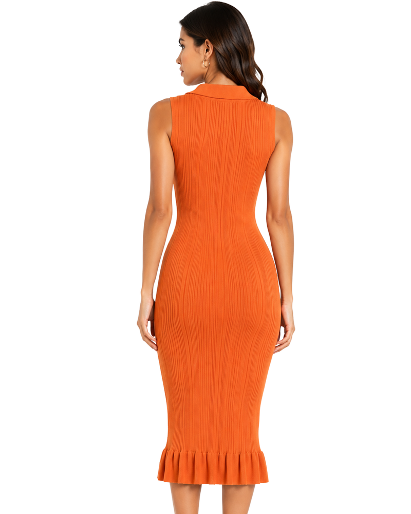 Sunset Pleated Midi Dress