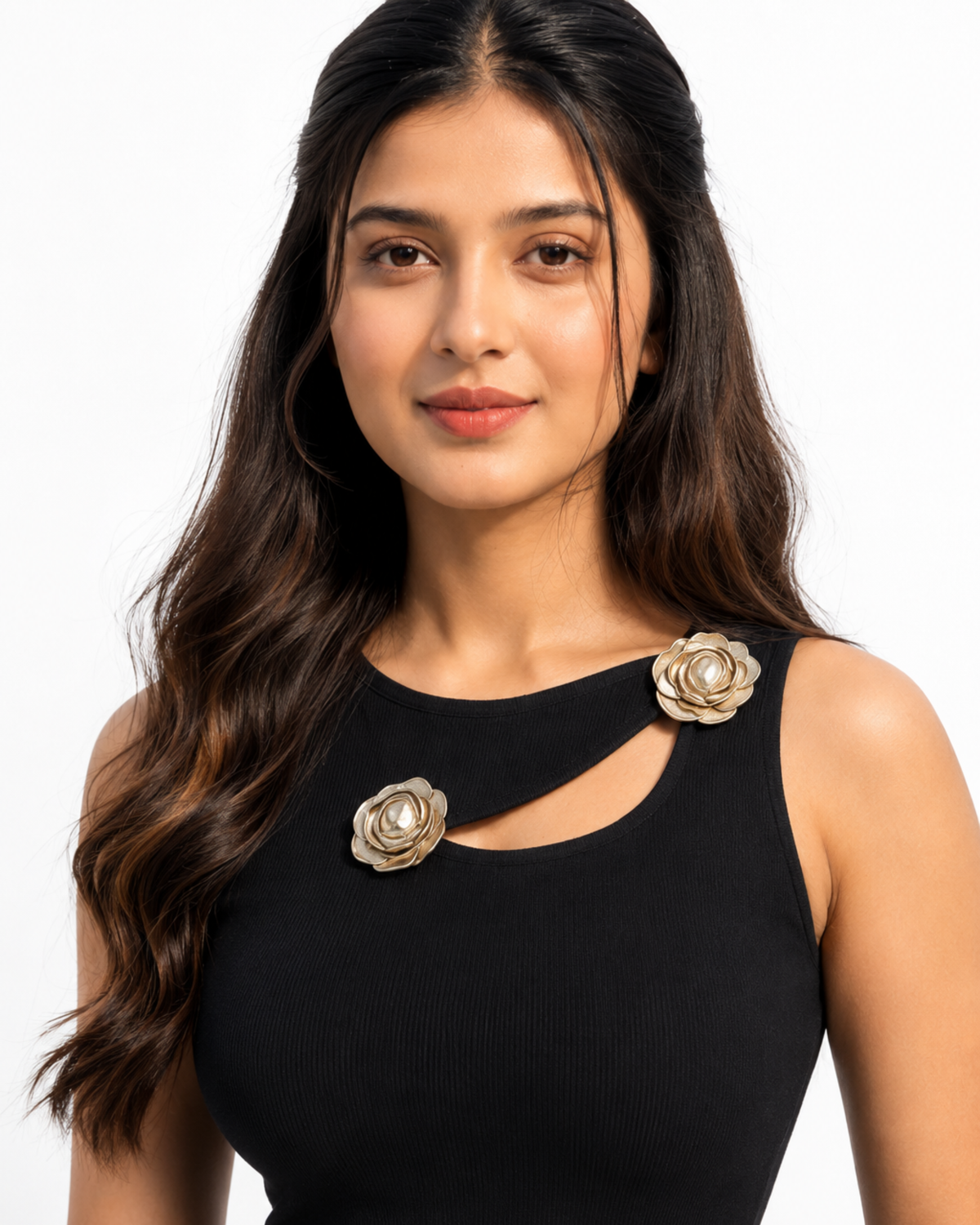 Rose Detail Cutout Bodycon Dress