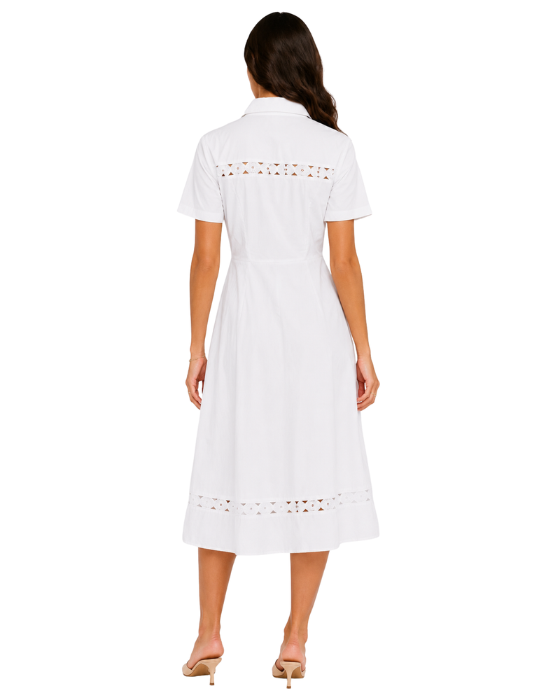 White Cutwork Shirt Dress