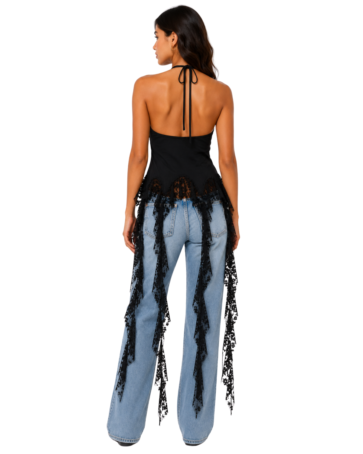 Noir Whisper Lace Top