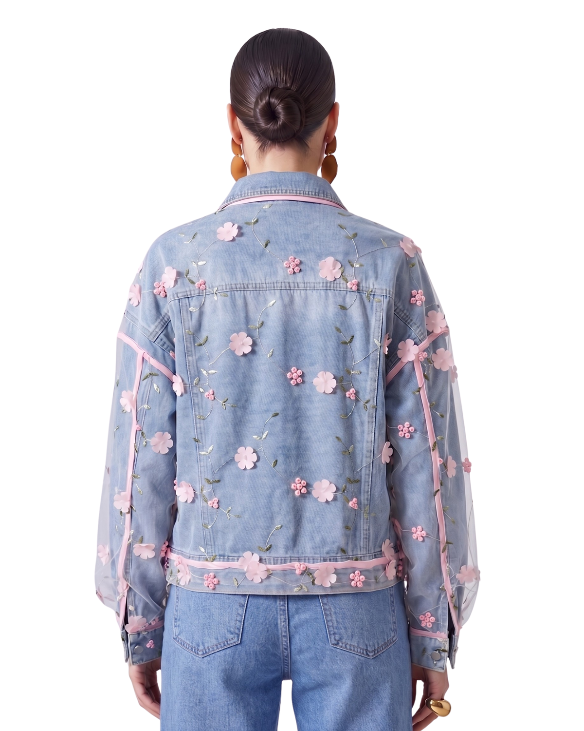 Floral Embroidered Denim Jacket