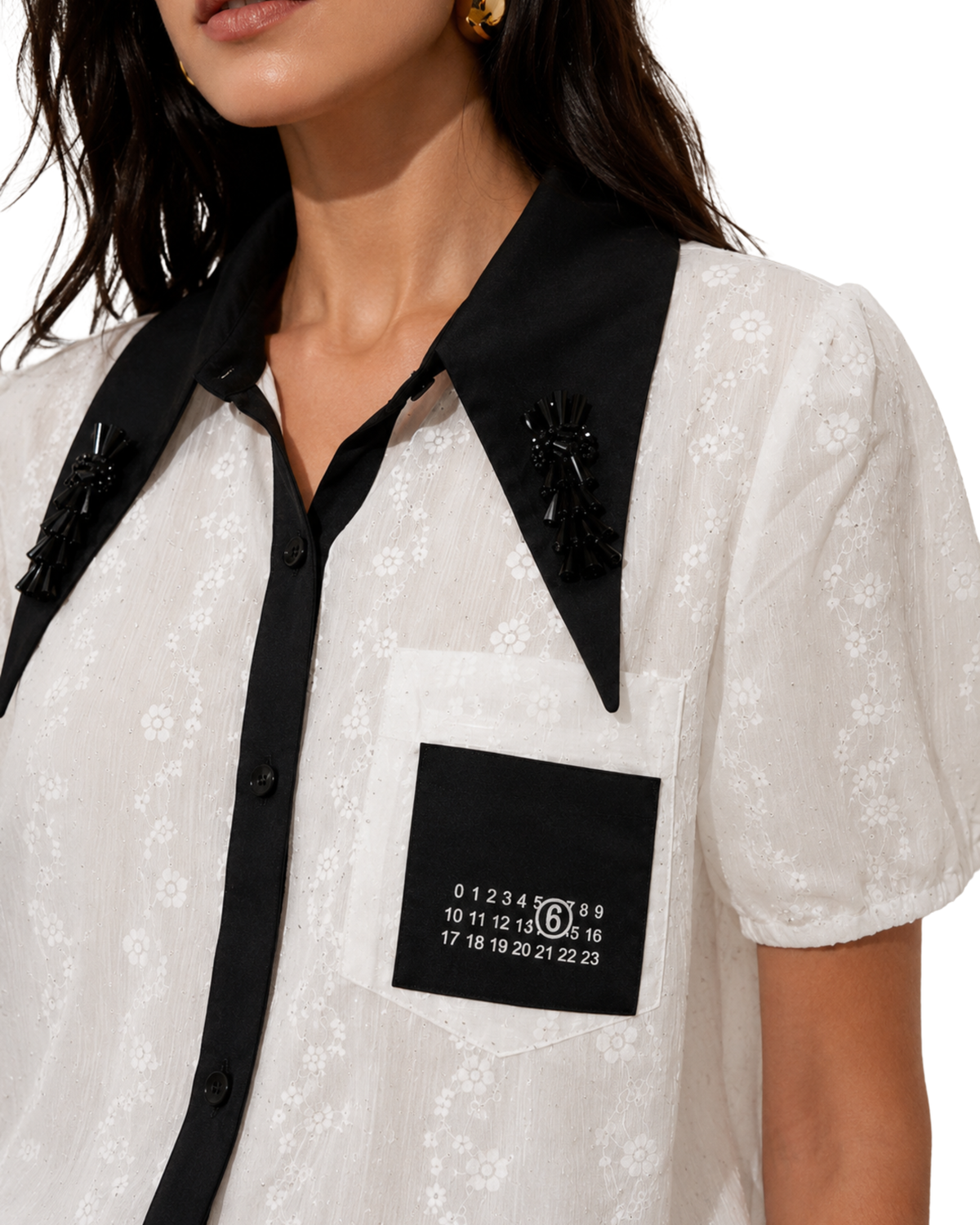 French Style Floral Puff Sleeve Shirt