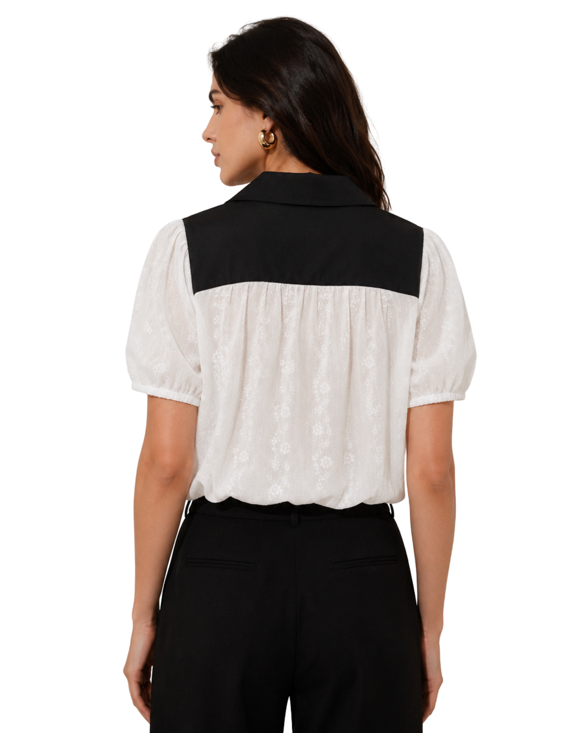 French Style Floral Puff Sleeve Shirt