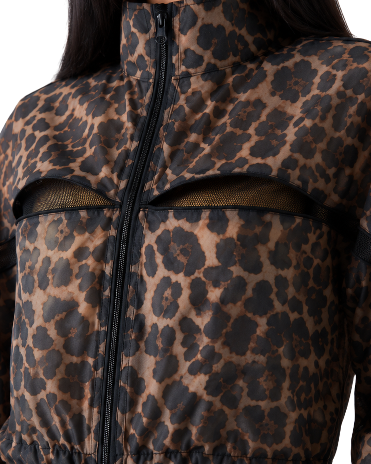 Wild Print Zip-Up Crop Jacket