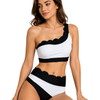 Monochrome One-Shoulder Bikini Set