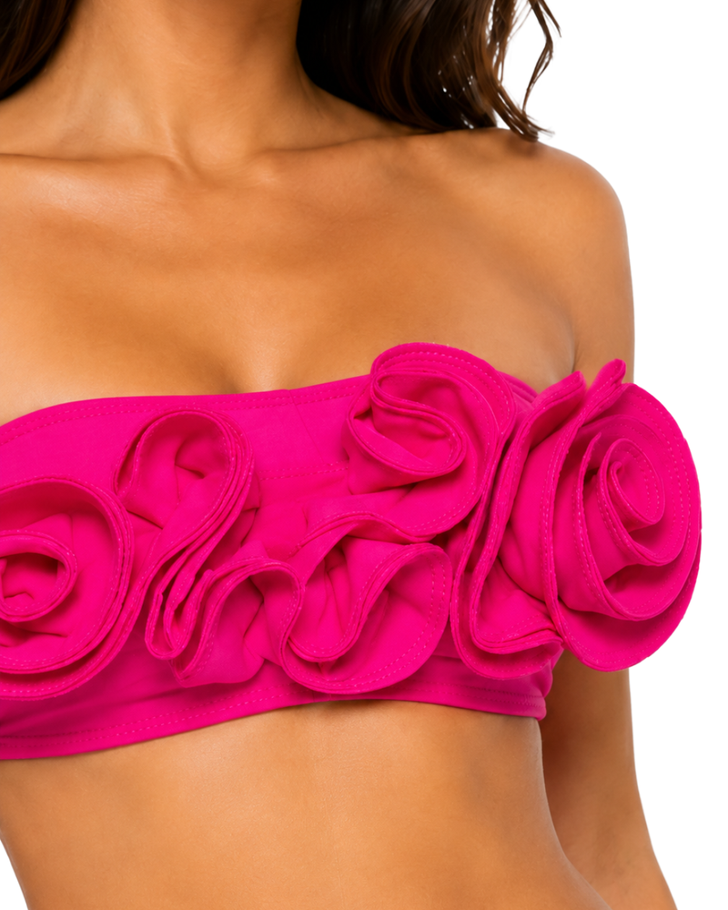Swimwear for Women-Pink Rosette Bikini Set-Flirty Feathers