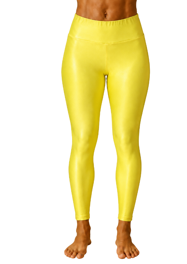 Citrus Pop Shine-Finish Leggings For Women