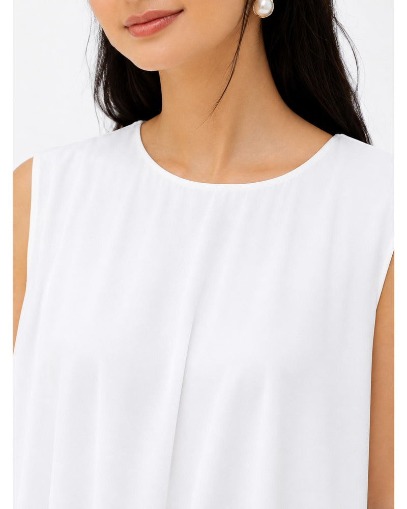 Elegant White Bubble HemDress neck design