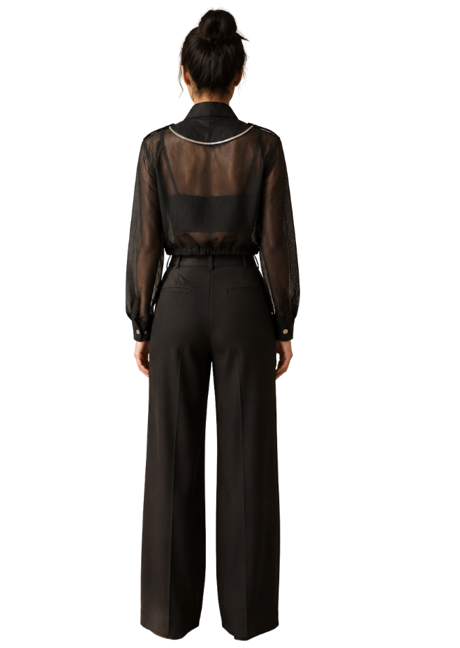 Midnight Muse Sheer Utility Crop Jacket