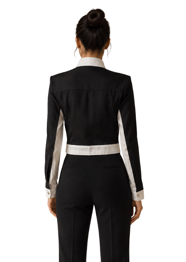 Monochrome Muse Colourblock Crop Jacket