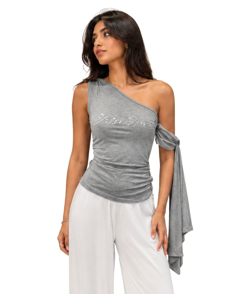 Silver Muse One-Shoulder