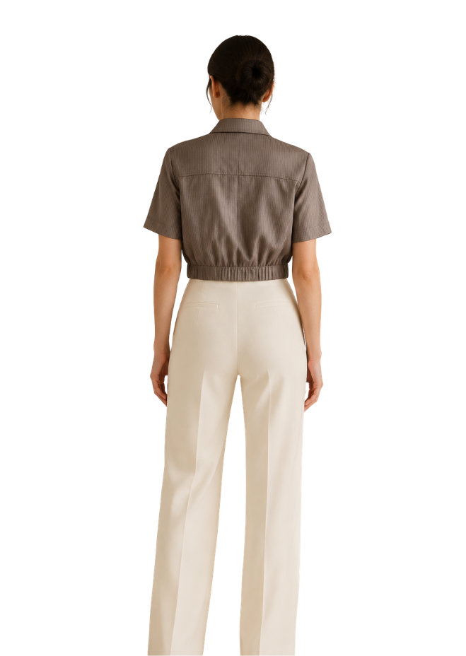 Taupe Allure Studded Crop Jacket