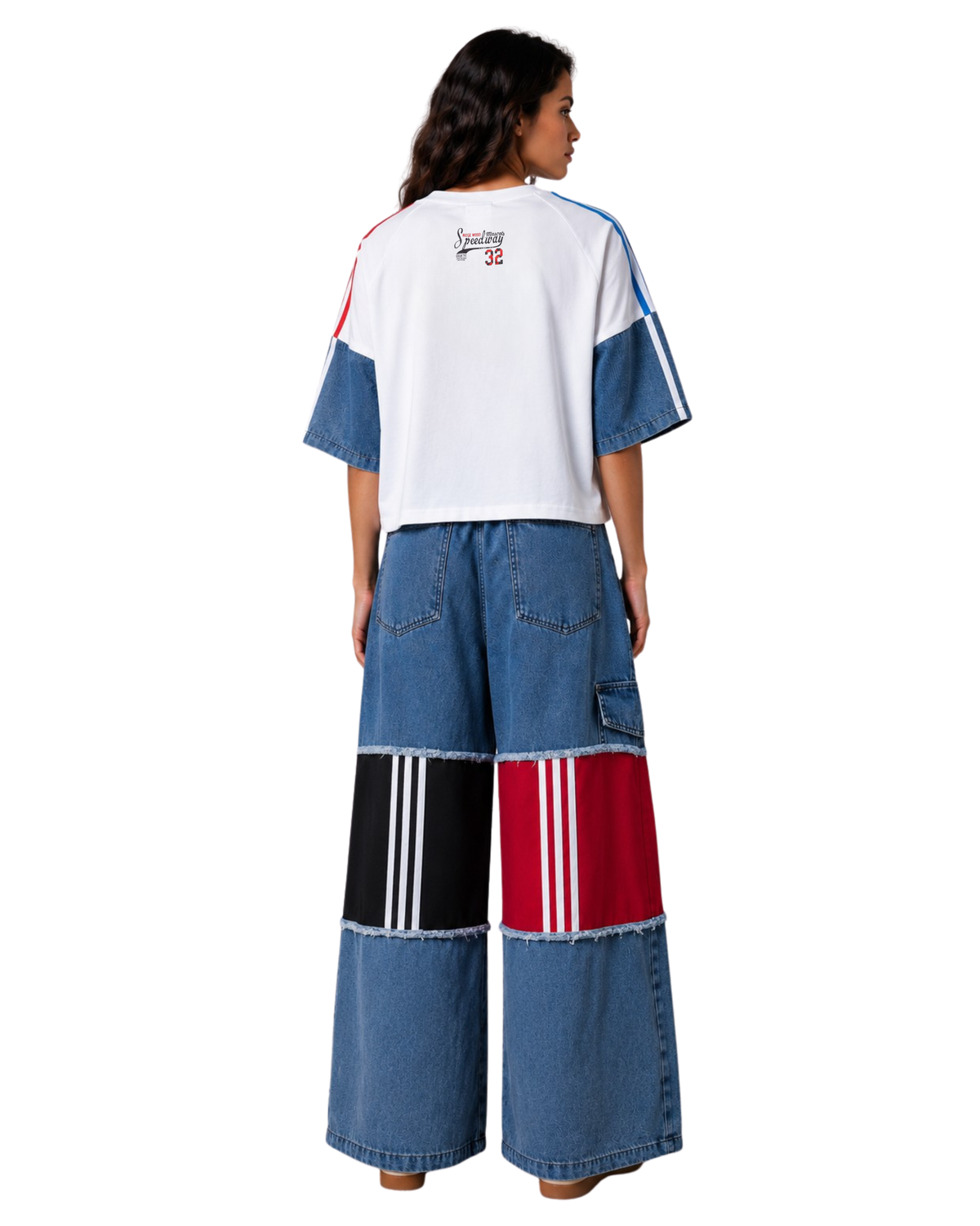 Speedway Varsity Patchwork Denim Co-ord Set