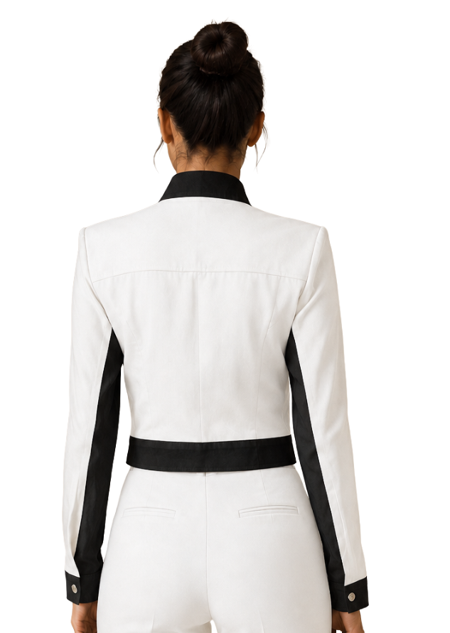 White Out Contrast Cropped Jacket