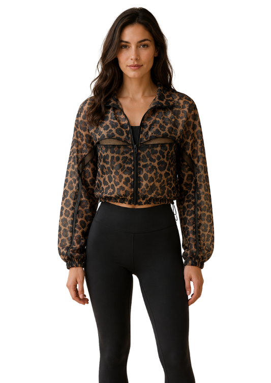 Wild Instinct Leopard-Print Crop Jacket