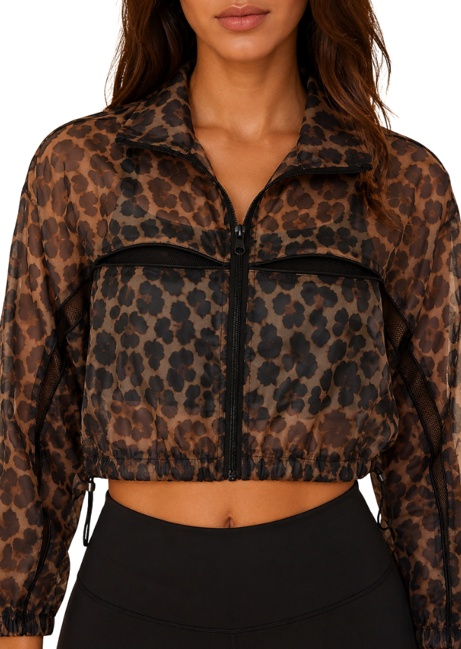 Wild Instinct Leopard-Print Crop Jacket