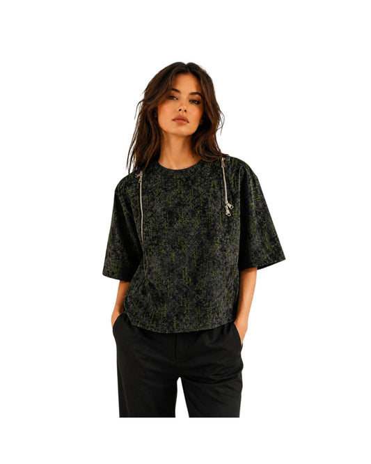 Wild Zip Leopard Oversized Top For Women Casual & Daily Wear