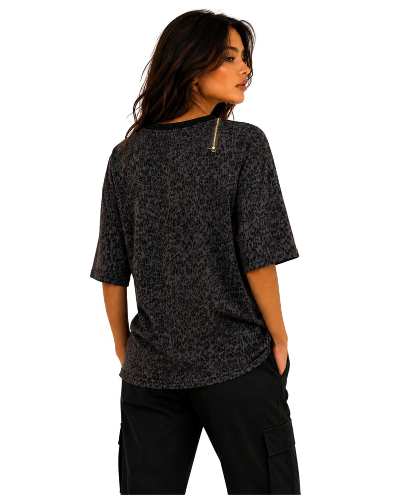 Wild Zip Oversized Top For Women Casual T-Shirts Daily Wear Neon back