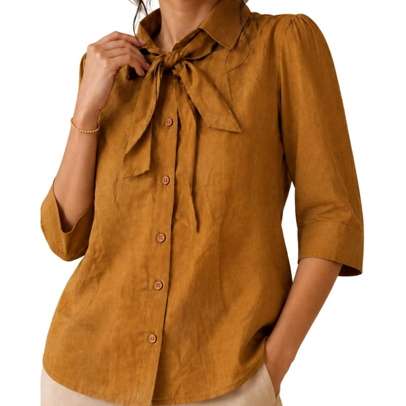 Women's Bow Neck Shirt | Stylish Formal Button-Down Top