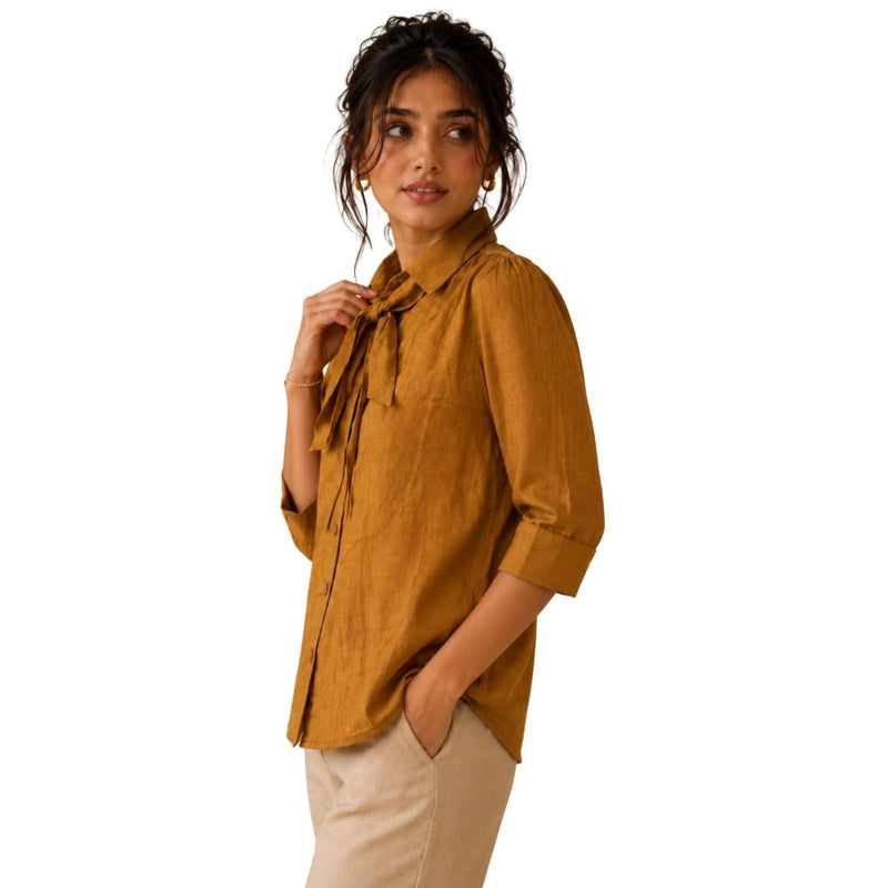 Women's Bow Neck Shirt | Stylish Formal Button-Down Top