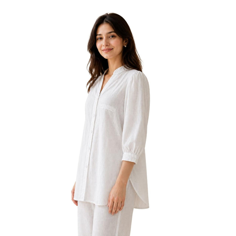 Women's Purely White Cotton Shirt