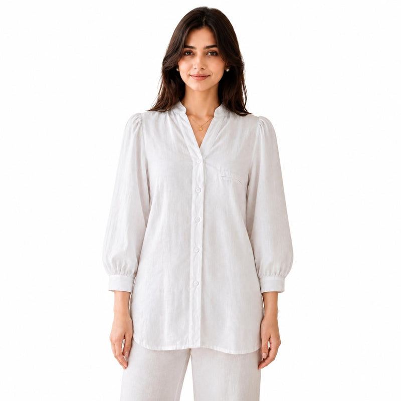 Women's Purely White Cotton Shirt